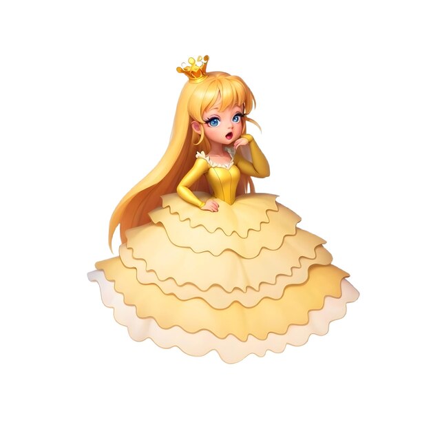 La pequeña princesa hermosa y el vestido amarillo