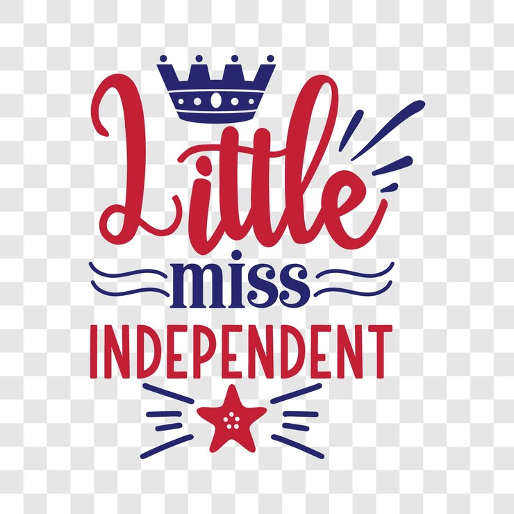 Pequeña señorita independiente camiseta Diseño Día de la Independencia Día del Patriota