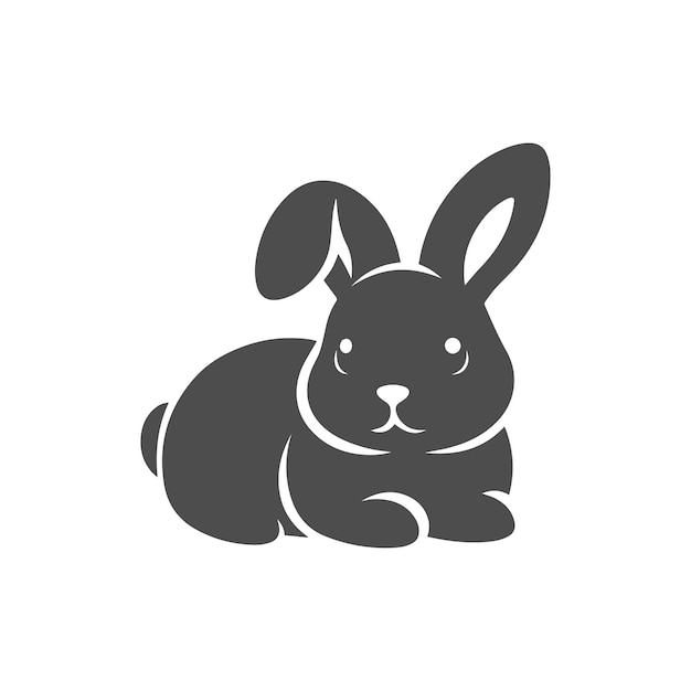 Una pequeña silueta vectorial de conejo un pequeño clipart de silueta vectoria de conejo