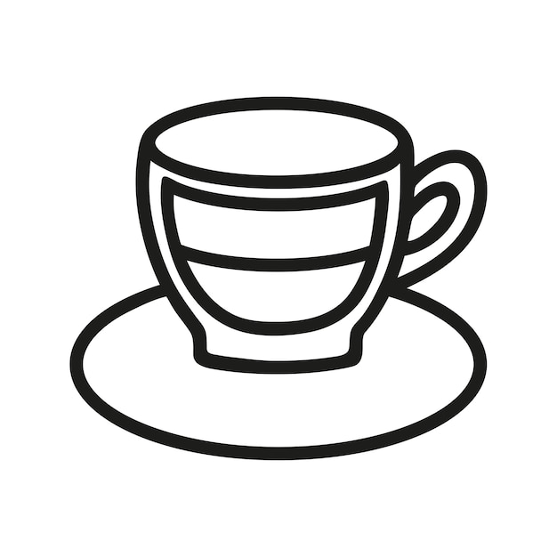 Pequeña taza de café espresso ristretto Ilustraciones dibujadas a mano