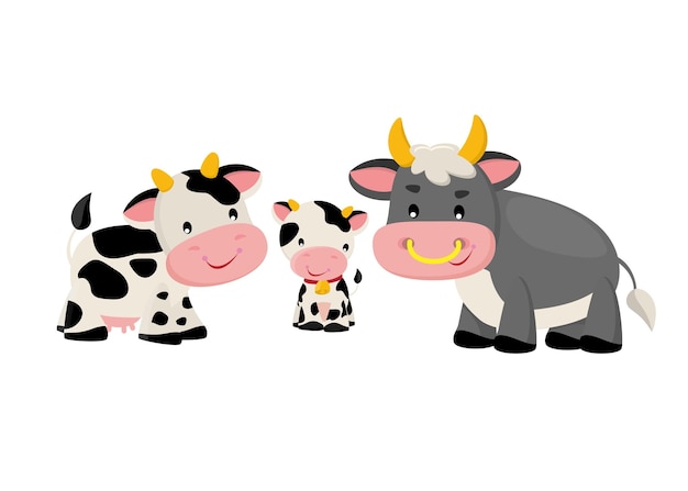 Pequeña vaca en estilo de dibujos animados