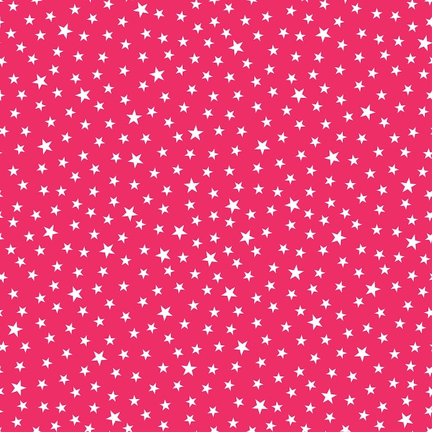 Pequeñas estrellas blancas con un patrón sin costuras de fondo rosa.