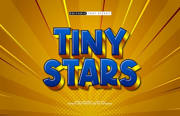 pequeñas estrellas efecto de texto editable con un juego y efectos de texto para niños