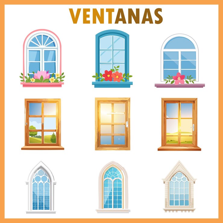 Pequeñas ilustraciones de ventanas para su trabajo de diseño diario