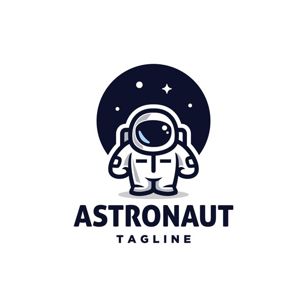 pequeño astronauta niño dibujos animados mascota logo vector diseño astronauta traje icono Ilustración