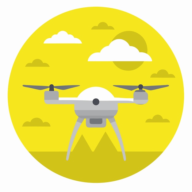 un pequeño avión de control remoto con nubes en el fondo