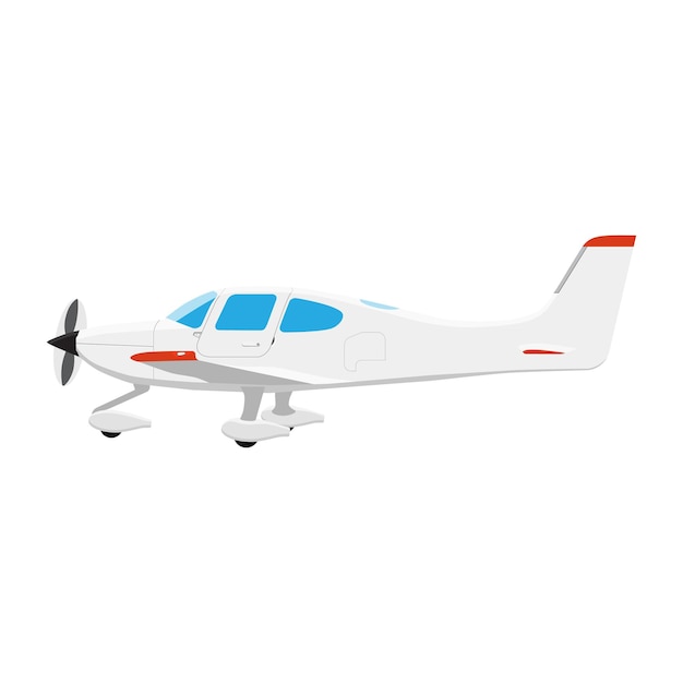 Pequeño avión monomotor aislado sobre un fondo blanco