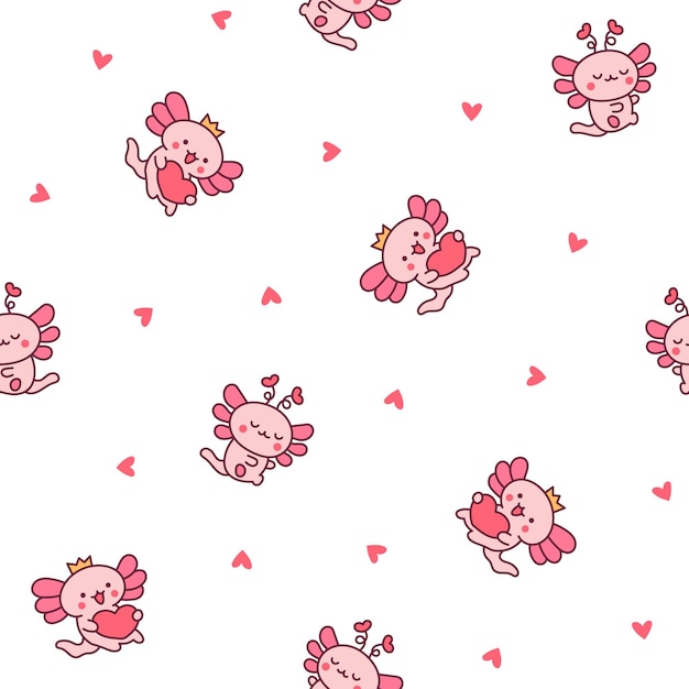 El pequeño axolotl Kawaii es lindo.