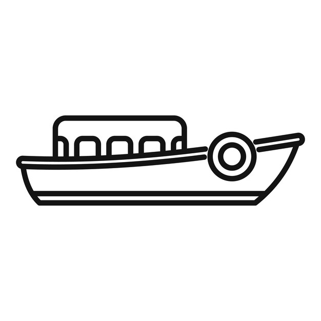 Pequeño barco fluvial para el transporte de pasajeros en el agua
