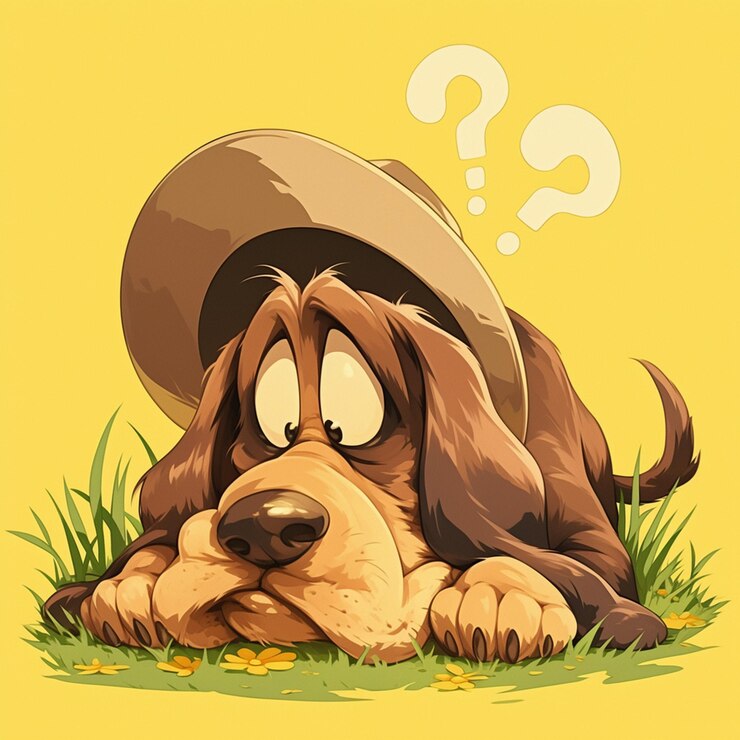 Vector el pequeño basset grifón de vendeen olfateando el suelo