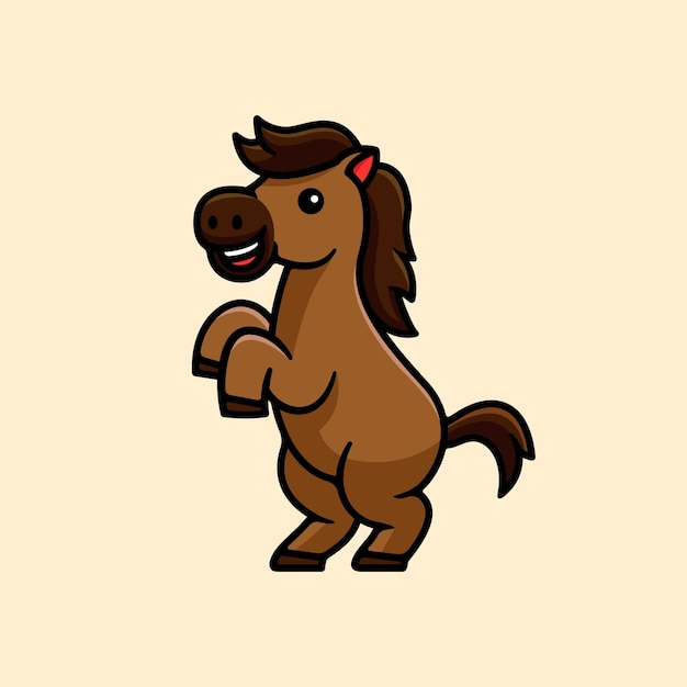 Vector pequeño caballo lindo pie ilustración de dibujos animados aislado