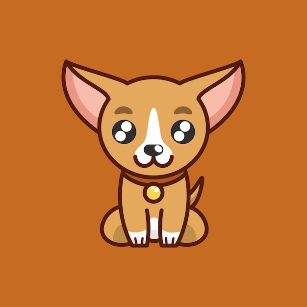 El pequeño chihuahua kawaii es lindo.