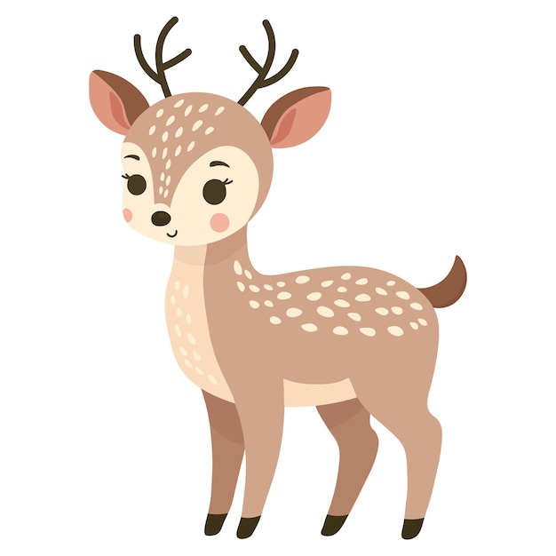 Un pequeño ciervo lindo Ilustración de bebé vectorial