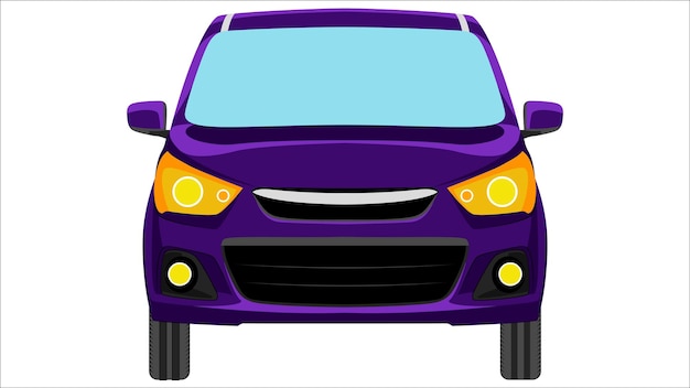 Pequeño coche hatchback en color brillante vector realista coche plano brillante color vector ilustración