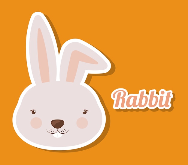 Pequeño concepto de animal sobre diseño de conejo lindo