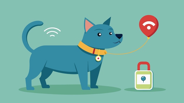 Vector un pequeño dispositivo que se fija en el collar de sus mascotas y envía una alerta a su teléfono si también vagan