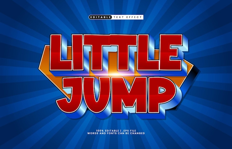 Vector pequeño efecto de texto editable con un efecto de texto de juego y juego