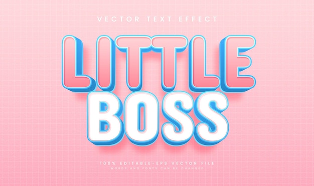 Pequeño efecto de texto vectorial editable con concepto rosado minimalista y lindo