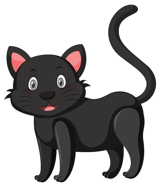 Vector pequeño gato lindo en estilo de dibujos animados