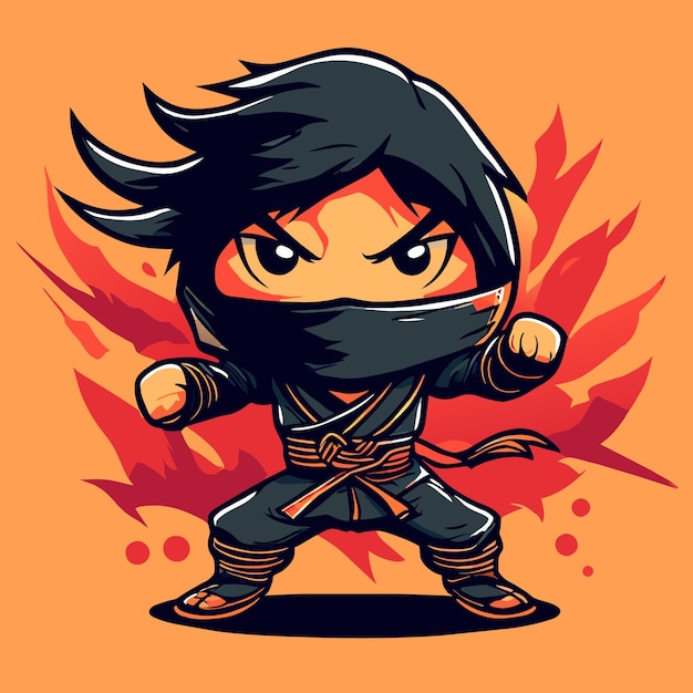 Vector el pequeño héroe de artes marciales clipart