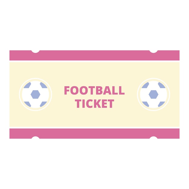 Pequeño icono de boleto de fútbol vector de dibujos animados Recibo de pago del partido