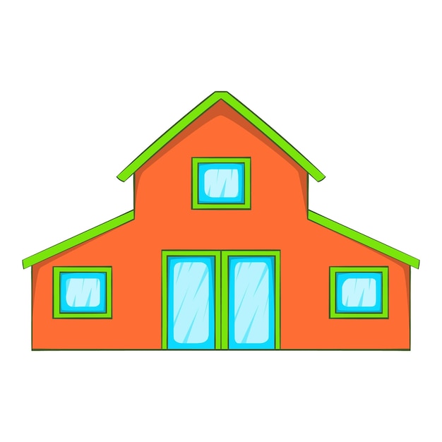 Pequeño icono de casa en estilo de dibujos animados aislado en la ilustración de vector de fondo blanco