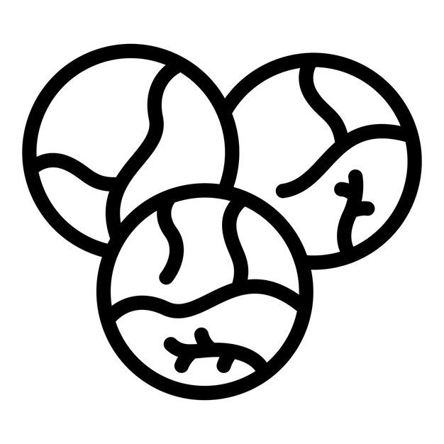Pequeño icono de repollo vegano vector de contorno Dieta saludable Comida vegetariana