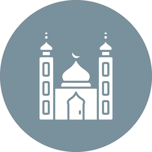 El pequeño icono vectorial de la mezquita se puede usar para el conjunto de iconos de Ramadán