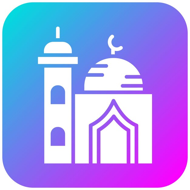 El pequeño icono vectorial de la mezquita se puede usar para el conjunto de iconos de Ramadán