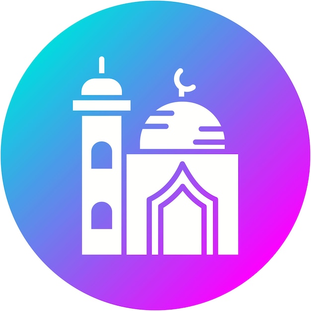 El pequeño icono vectorial de la mezquita se puede usar para el conjunto de iconos de Ramadán