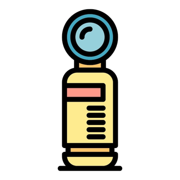 El pequeño icono de la videocámara El contorno del pequeño icono vectorial de la cámara El color es plano y aislado