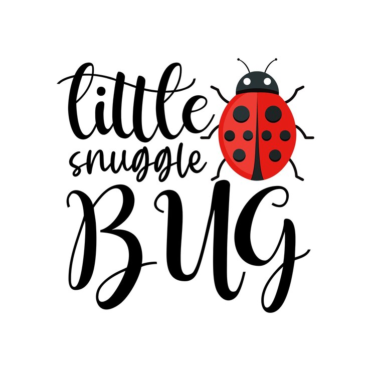 Vector pequeño insecto acurrucado diseño de onezie para recién nacidos diseño de camisa de tipografía para bebés vector