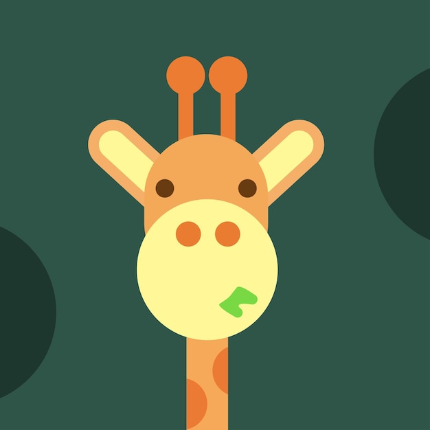 Pequeño y lindo bebé girafa vector animal