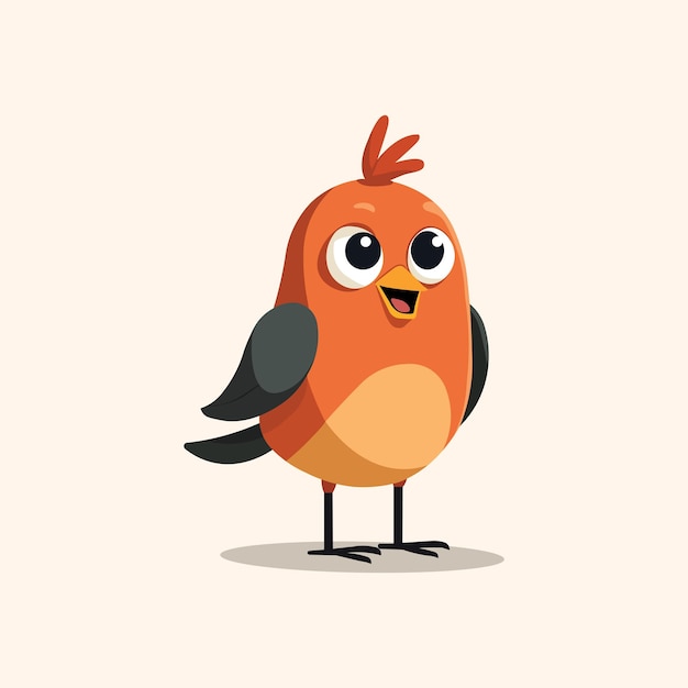 El pequeño y lindo pájaro de dibujos animados