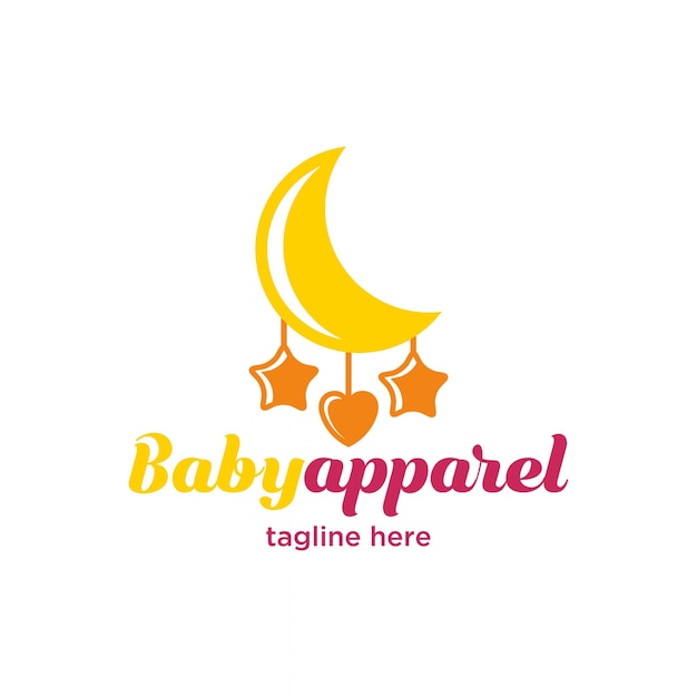 Pequeño logotipo lindo de la ropa del bebé