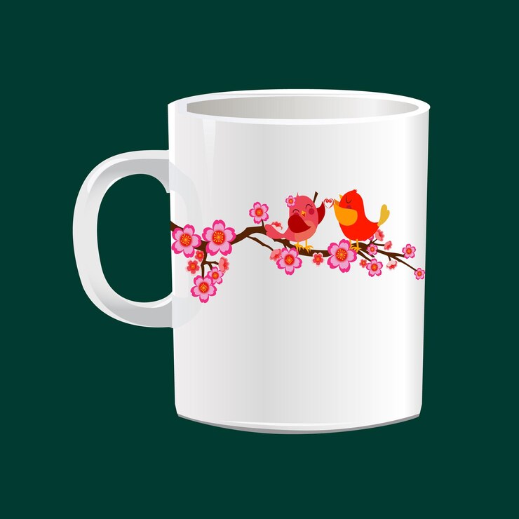 Vector un pequeño modelo de taza de pájaro.
