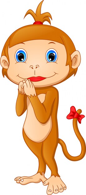 Pequeño mono de dibujos animados