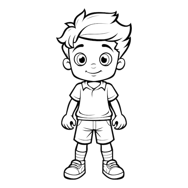 Vector pequeño niño lindo dibujos animados ilustración vectorial diseño gráfico aislado en fondo blanco