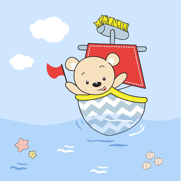 El pequeño oso navega por los mares