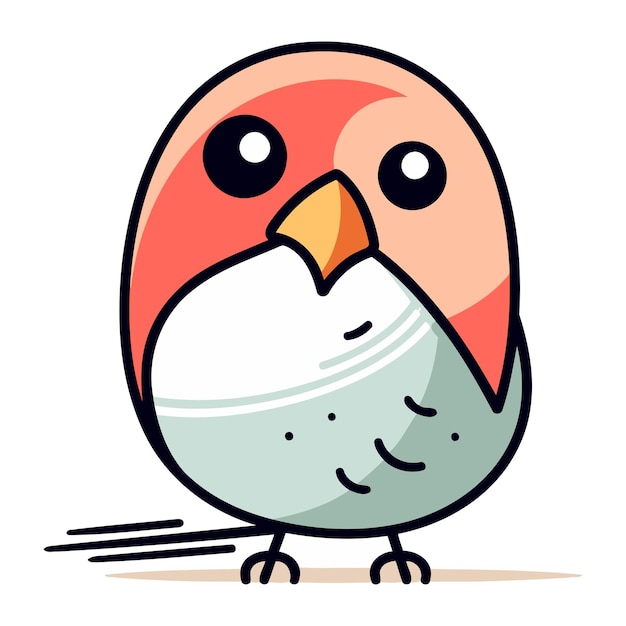 Vector un pequeño pájaro lindo ilustración vectorial en estilo de dibujos animados isolado en fondo blanco