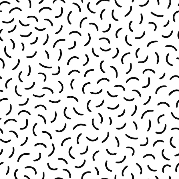 Pequeño patrón de guión en fondo blanco Dibujado a mano Pequeño dibujo de guión negro patrón sin costuras Diseño de textura geométrica abstracta mínima Diseño de fondo sin costuras Ilustración vectorial