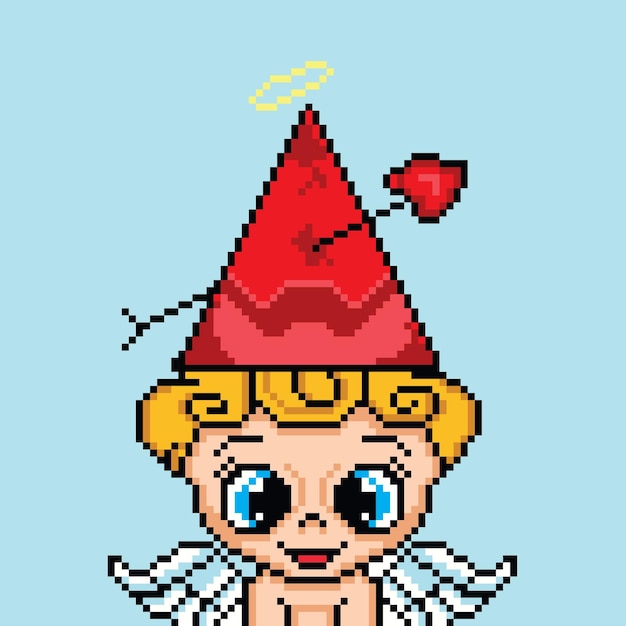 pequeño personaje de hadas con alas con pixel art