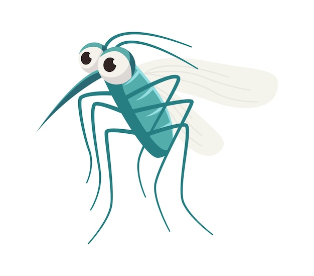 Vector pequeño personaje de mosquito volador