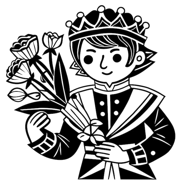 El pequeño príncipe dibujado a mano plano elegante pegatina de dibujos animados icono concepto ilustración aislada