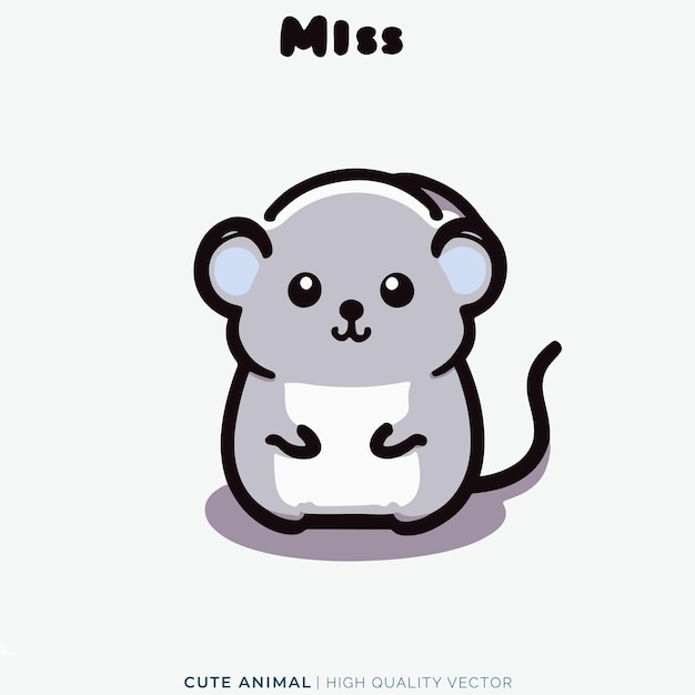 El pequeño ratón ilustración vectorial de animales lindos