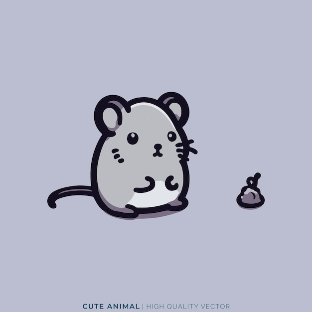 Vector el pequeño ratón ilustración vectorial de animales lindos