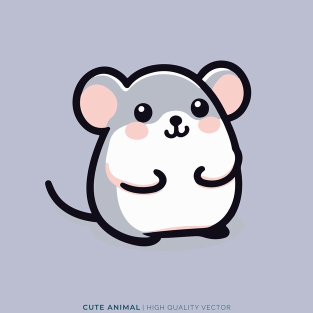 Vector el pequeño ratón ilustración vectorial de animales lindos