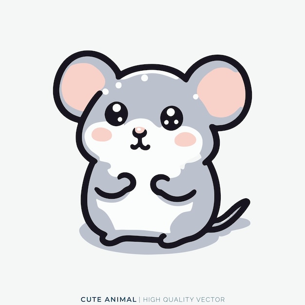 Vector el pequeño ratón ilustración vectorial de animales lindos