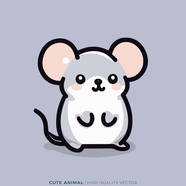 Vector el pequeño ratón ilustración vectorial de animales lindos