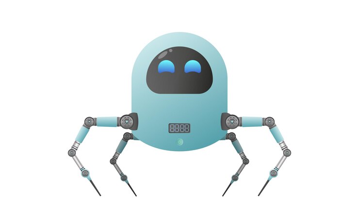 Vector un pequeño robot futurista con garras como un cangrejo. aislado. vector.
